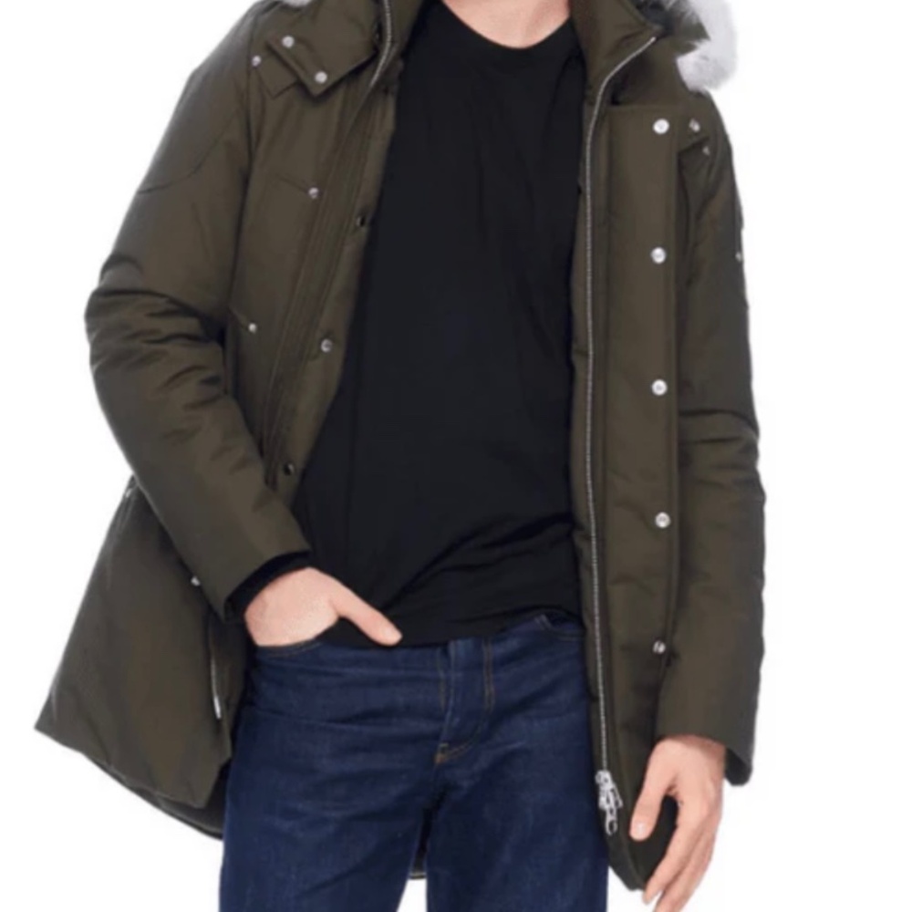 Moose Knuckles Green Performance Jacket with Standing Collar